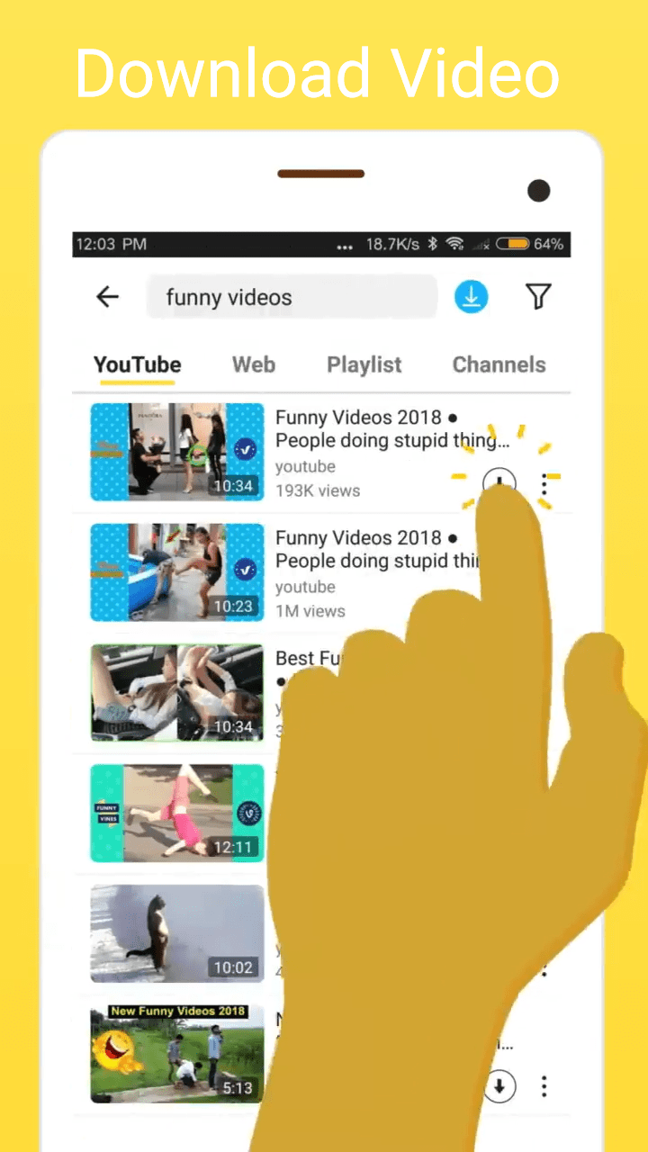 Search and Download Video in Snaptube
